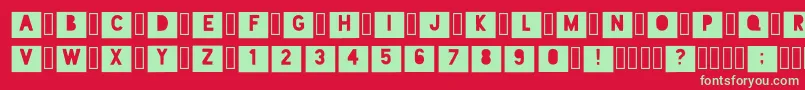 B21 Regular Font – Green Fonts on Red Background