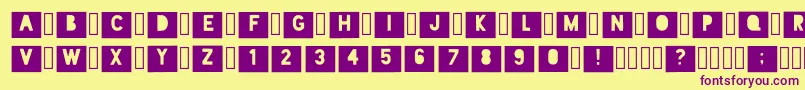 B21 Regular Font – Purple Fonts on Yellow Background