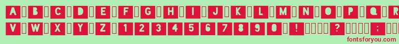 B21 Regular Font – Red Fonts on Green Background
