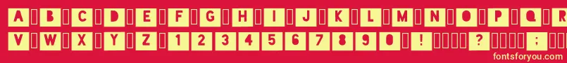 フォントB21 Regular – 黄色の文字、赤い背景
