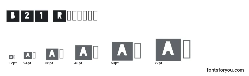 B21 Regular Font Sizes