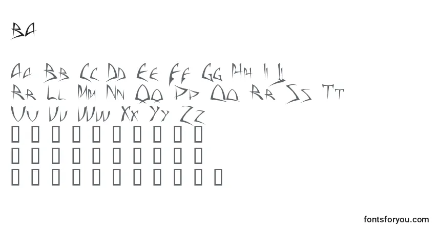Czcionka Ba       (120394) – alfabet, cyfry, specjalne znaki