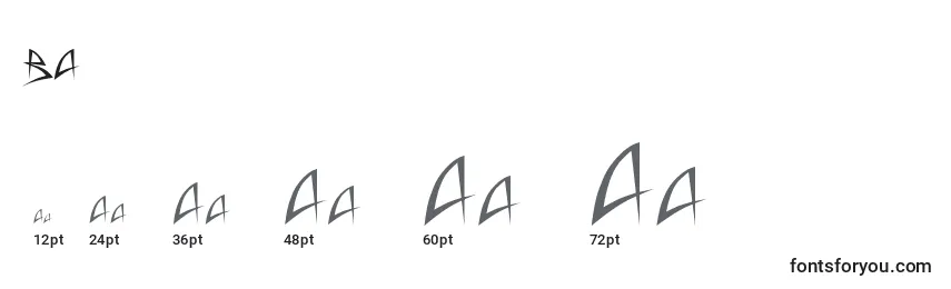Размеры шрифта Ba       (120394)