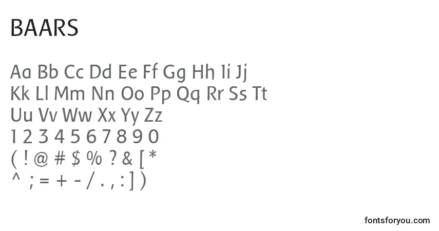 Schriftart BAARS    (120395) – Alphabet, Zahlen, spezielle Symbole