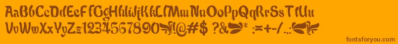 Babalu-Schriftart – Braune Schriften auf orangefarbenem Hintergrund