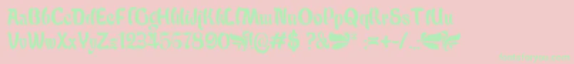 Babalu Font – Green Fonts on Pink Background