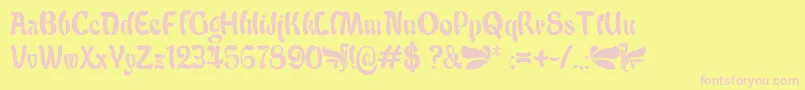 Babalu Font – Pink Fonts on Yellow Background