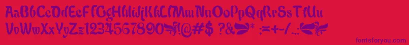 Babalu Font – Purple Fonts on Red Background