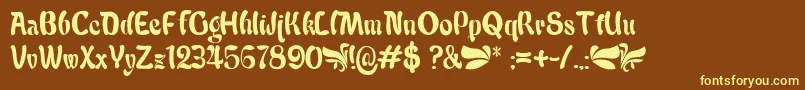 Babalu Font – Yellow Fonts on Brown Background