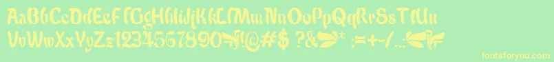 Babalu Font – Yellow Fonts on Green Background
