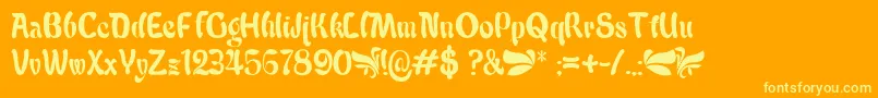 Babalu Font – Yellow Fonts on Orange Background