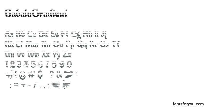 A fonte BabaluGradient (120397) – alfabeto, números, caracteres especiais