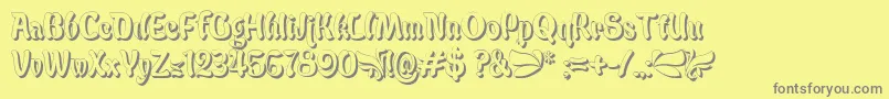 フォントBabaluShade – 黄色の背景に灰色の文字