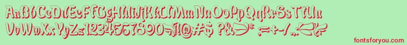 BabaluShade Font – Red Fonts on Green Background