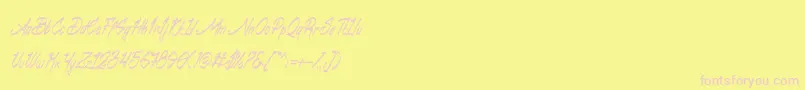 Babball Personal Use Font – Pink Fonts on Yellow Background