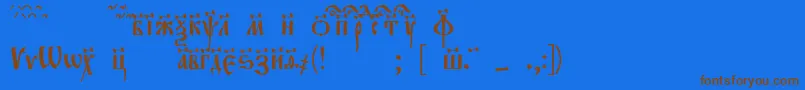 Evangeliec Font – Brown Fonts on Blue Background