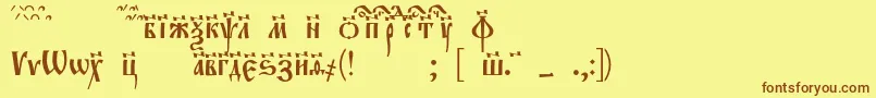 Evangeliec Font – Brown Fonts on Yellow Background