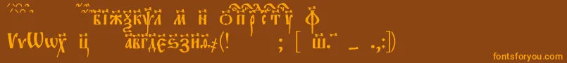 Evangeliec Font – Orange Fonts on Brown Background