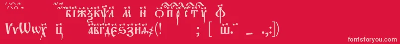 Evangeliec Font – Pink Fonts on Red Background