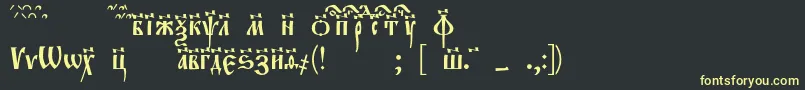 Evangeliec-fontti – keltaiset fontit mustalla taustalla