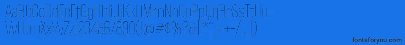 PoliticaLight Font – Black Fonts on Blue Background