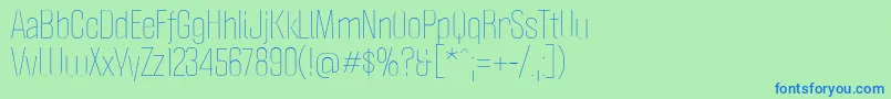 PoliticaLight Font – Blue Fonts on Green Background