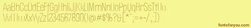 PoliticaLight Font – Brown Fonts on Yellow Background