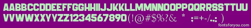 BABELL BOLD Font – Green Fonts on Purple Background