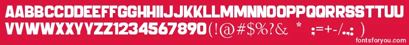 BABELL BOLD-fontti – valkoiset fontit punaisella taustalla