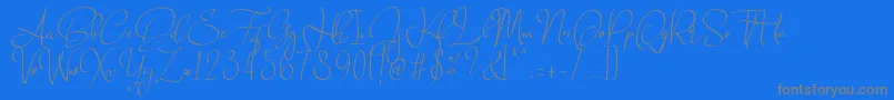 Babes  Bridal  -Schriftart – Graue Schriften auf blauem Hintergrund