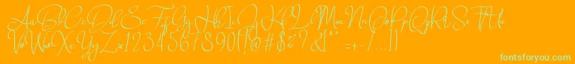 Babes  Bridal  -Schriftart – Grüne Schriften auf orangefarbenem Hintergrund