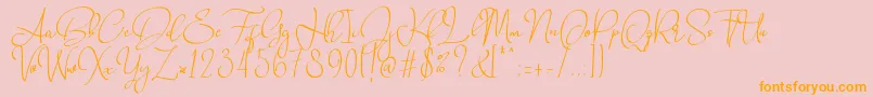 Babes  Bridal   Font – Orange Fonts on Pink Background