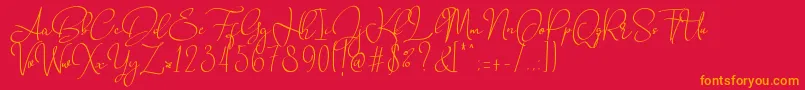 Babes  Bridal   Font – Orange Fonts on Red Background