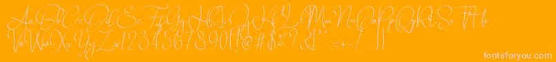 Babes  Bridal  -Schriftart – Rosa Schriften auf orangefarbenem Hintergrund