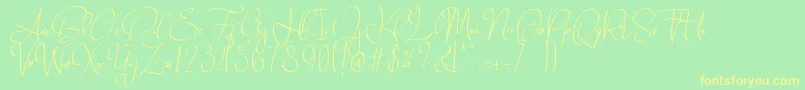 Babes  Bridal   Font – Yellow Fonts on Green Background