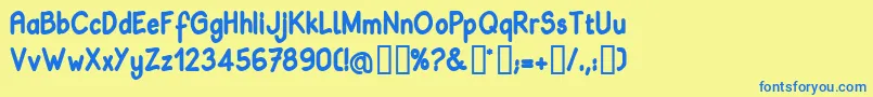BABIB    Font – Blue Fonts on Yellow Background
