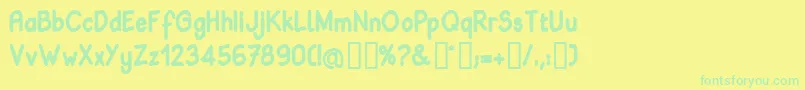 BABIB    Font – Green Fonts on Yellow Background