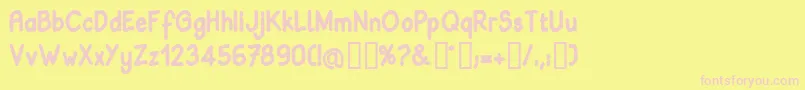 BABIB   -fontti – vaaleanpunaiset fontit keltaisella taustalla