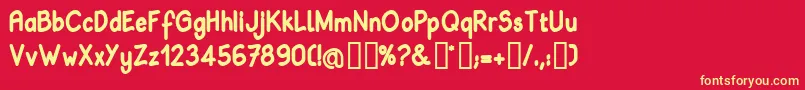BABIB    Font – Yellow Fonts on Red Background