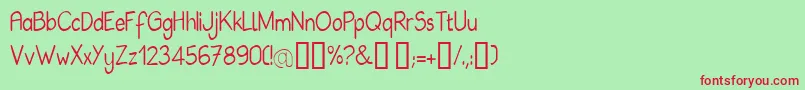 BABIE    Font – Red Fonts on Green Background