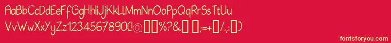 BABIE    Font – Yellow Fonts on Red Background