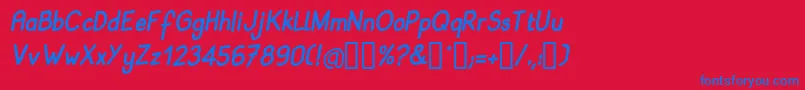 フォントBABII    – 赤い背景に青い文字