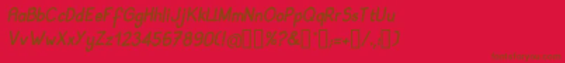 BABII   -Schriftart – Braune Schriften auf rotem Hintergrund