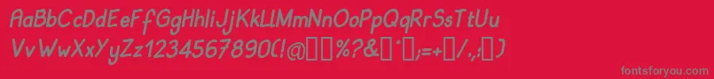 BABII    Font – Gray Fonts on Red Background