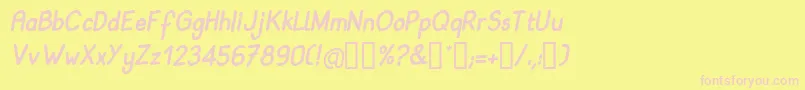 BABII    Font – Pink Fonts on Yellow Background