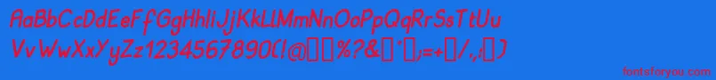fuente BABII    – Fuentes Rojas Sobre Fondo Azul