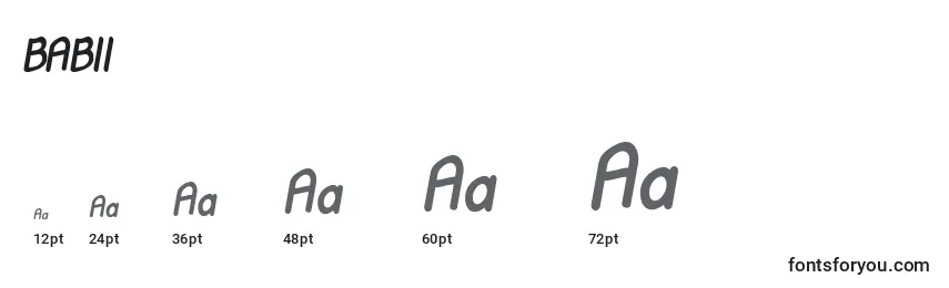 Размеры шрифта BABII    (120405)