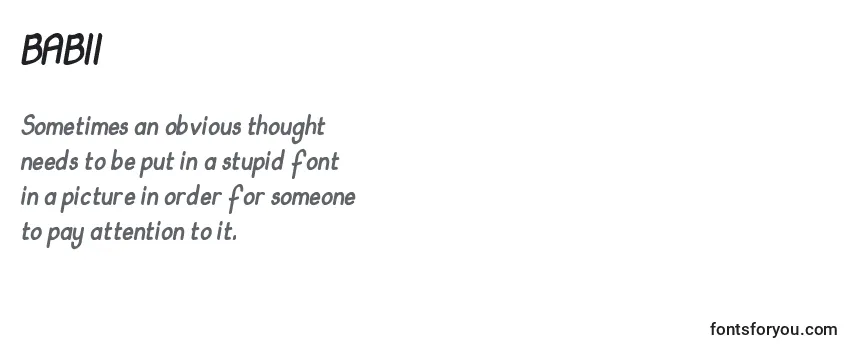 Review of the BABII    (120405) Font