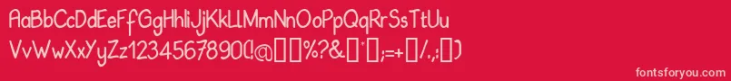 BABIL   -Schriftart – Rosa Schriften auf rotem Hintergrund