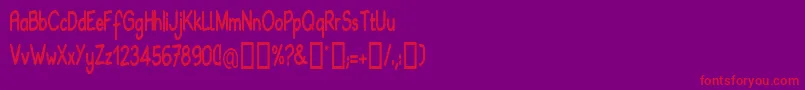 BABIN   -fontti – punaiset fontit violetilla taustalla